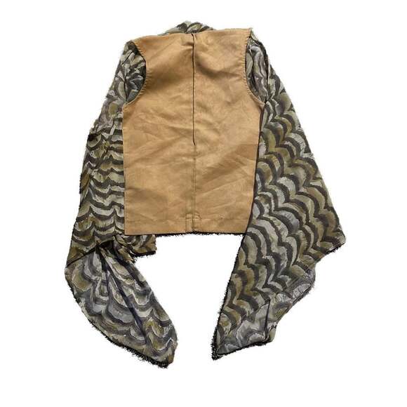 Lola Brown and Tan Retro Suede back Western Y2K Bohemian Vest - Picture 4 of 9
